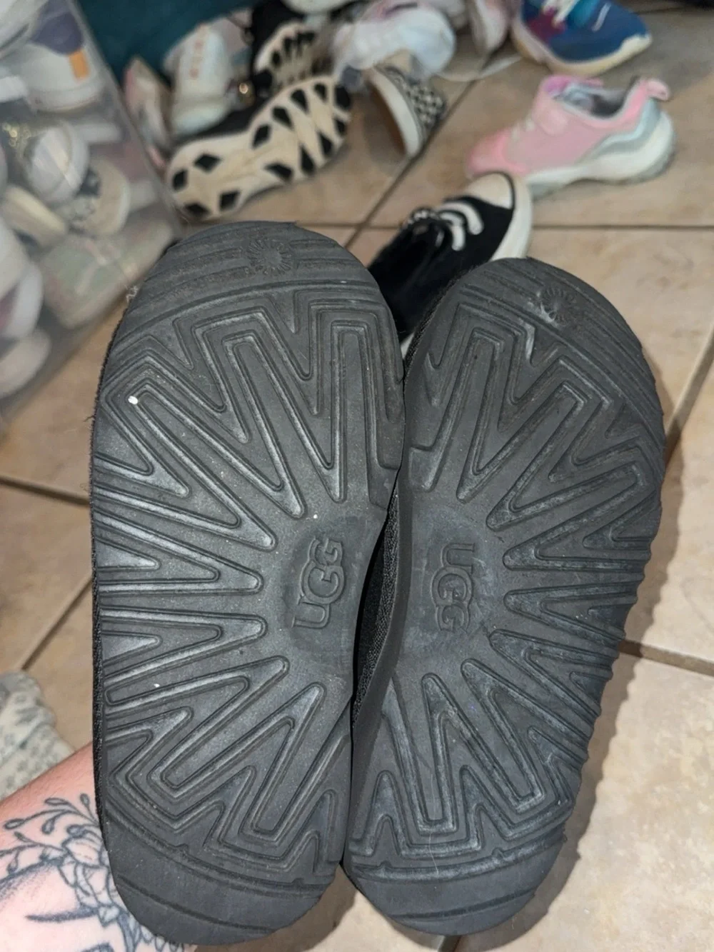 UGG Kids Black Slip-On Shoes